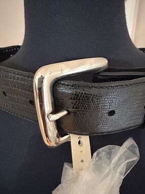 Resistol Classic Black Textured Leather Men's Belt with Silver Buckle size 32